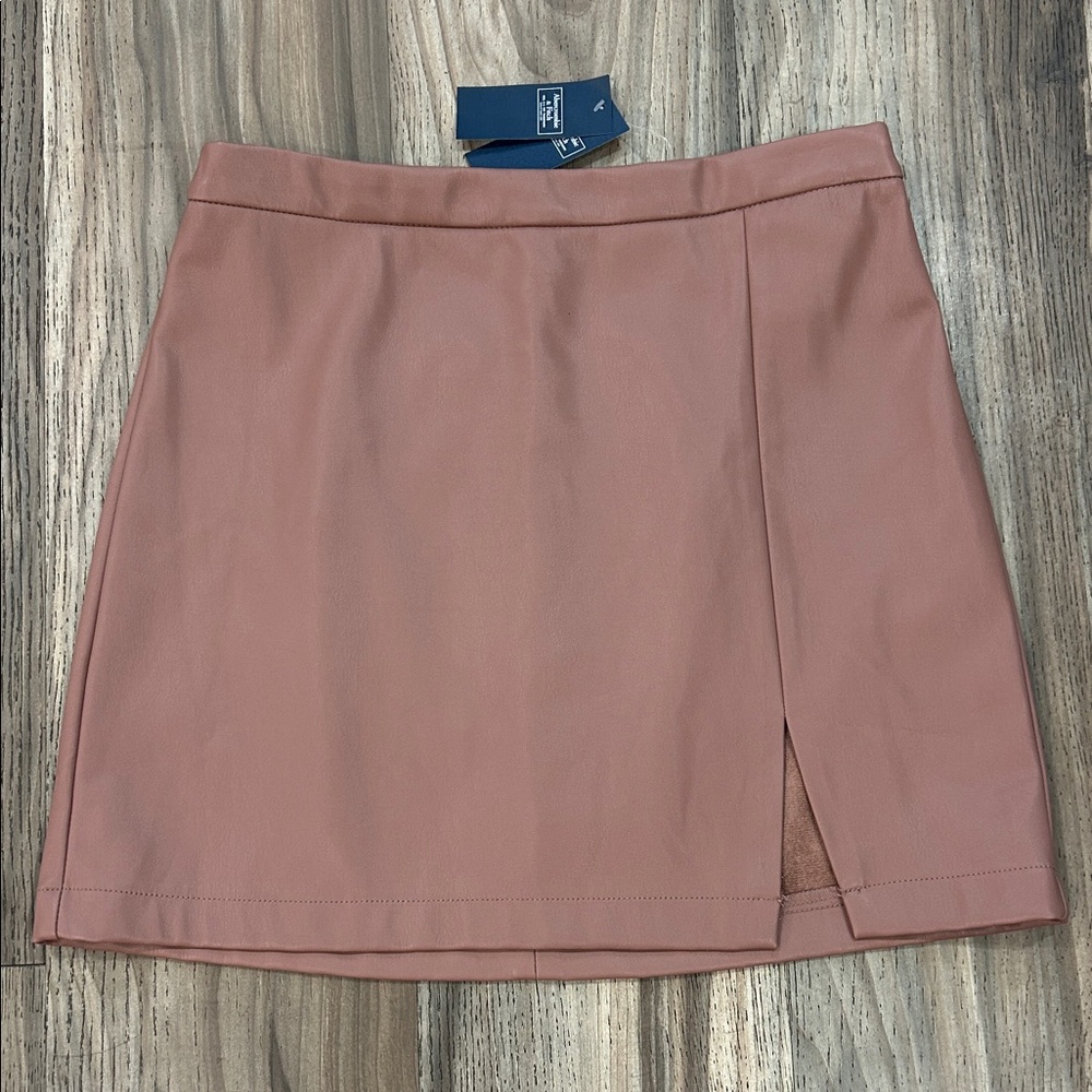 Abercrombie & Fitch Vegan Leather Mauve Mini Skirt